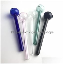 Smoking Pipes 5.5 Inch Xxl Glass Oil Burner Pipe With 30Mm Big Bowl Clear Pink Blue Green Black Colorf Thick Pyrex Tube Drop Deliver Dhfla