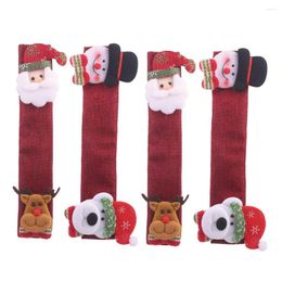 Christmas Decorations 4 PCS Microwave Oven Gloves Refrigerator Door Dishwasher Kitchen Appliances Handle Cloth Protector