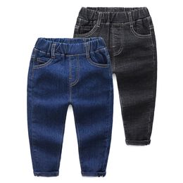 Jeans Children's Spring Autumn Cotton Jeans Baby Boys Fashion Elastic Denim Trousers Kids Solid Color Cowboy Casual Pants 2Y-8 Years 230306