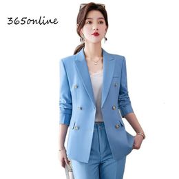 Women's Suits Blazers High Quality Fabric Formal Professional Women Business Work Wear Suits OL Styles Career Interview Blazers Trousers Set Pantsuits 230306