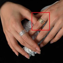 Cluster Rings Wide Thumb Finger Rings For Women Fashion Jewellery Cool Hip Hoop Punk Big Gold Ring Silver Colour Open Adjustable L230306