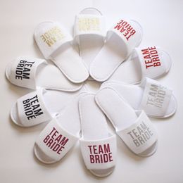 Wedding Party Gifts Personalised brides Bridesmaid slippers bridal shower party gift Leaky toe slippers team bride