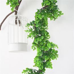 Decorative Flowers 1.9m Artificial Leaves Vine Fake Greenery Garland Hanging Leaf Wedding Party Decoration Home Table Decor