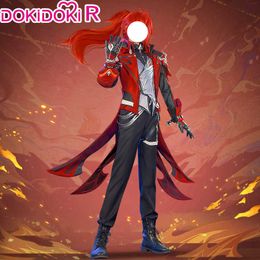 Anime Costumes IN STOCK Diluc Cosplay Game Genshin Impact Cosplay Come DokiDokiR Red Dead of Night Skin Genshin Impact Diluc New Skin Z0301