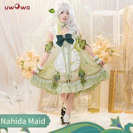 Anime Costumes UWOWO Game Genshin Impact Fanart Cosplay Nahida Maid Ver Cosplay Come Maid Dress Nahida Cosplay Outfits Z0301