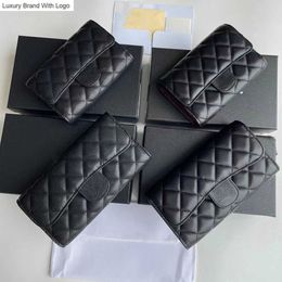 CC Bag Wallets Top quality sheepskin caviar luxury coin purse wallet cardholders multi-function black leather wholesale women fashion designer handbags hot hold