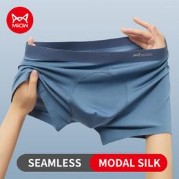 Underpants MiiOW 3Pcs Modal Nature Silk Men Underwear Boxer Soft Seamless Men's Panties Boxers Shorts MRCS2282