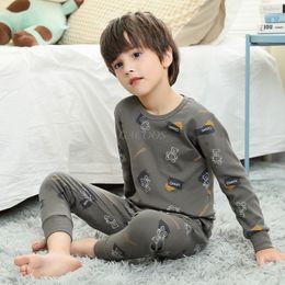 Pyjamas Teenager Boys Pyjama Sets Autumn Long-sleeve Children's Pyjamas For Kids 6 8 12Years Baby Girl Clothes Cotton Set 2pcs Home Wear 230306