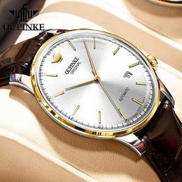 Designer Watch Automatic Wristwatches Movement Swiss Imported Watch Ultra-thin Mechanical Business Waterproof Calendar Sapphire Leather Strap Wristwatch