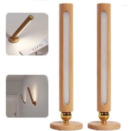 Wall Lamp Modern Rotating LED Indoor Wooden Sconce Home Lighting Bedroom Living Room Aisle Decor Light DC 5V Bedside