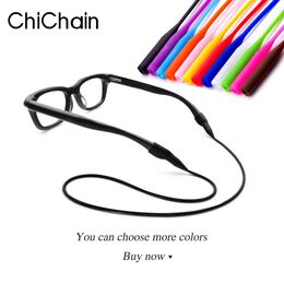 Eyeglasses chains Eyeglasses Multicolor Elastic Silicone Lace Adjustable Letter Button Sports Anti-Slip String Glasses Straps Neck Tape Round Ends 230306