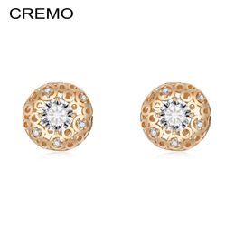 Stud Earrings Cremo Metal Gold Color For Women Round Pendant Bohemian Christmas Gifts Wedding Party Vintage Multicolored