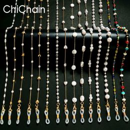 Eyeglasses chains Pearls Sunglasses Chains Gold Eyeglasses Chains Women Sunglasses Holder Necklace Eyewear Retainer Accessories 230306