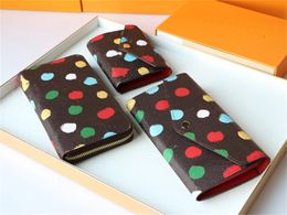 Designer Luxury WALLETS Woman Leather Purse European Purses for Women Draw Red and White Dots Zippy Ladies Wallet Brand M81864 M81980 M81865