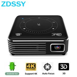 Projectors ZDSSY P11 DLP Pocket Mini Projector Portable Wireless Android Mobile Phone Mirror Battery HD 1080P 4K Video Beamer For R230306