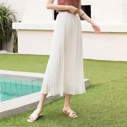 Skirts Length A-line Size Thin Chiffon Pleated Large Swing Medium Faldas Fashion Clothes For Women