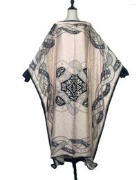 Ethnic Clothing Middle East 2023 Fashion Floral Full Length Bohemian Abaya Kaftan Clothes For Women Oversize European Summer Beach Outfit