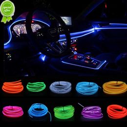 5m Car Atmosphere Lamp Ganesh Dashboard Neon Strip For Auto DIY Flexible Ambient Light El Cold Light Line with Usb Console Car Led Ambient Lights