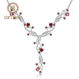 Chokers GEM S BALLET 8 08ct Natural Red Garnet Bridal Necklace For Women 925 Sterling Silver Gemstone Wedding Jewelry 230306