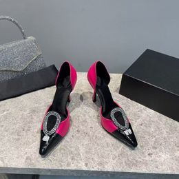 Сексуальные летние женские дизайнерские пласты для обуви моды Crystal Diamond Buckle Real Leather Silk High Highles