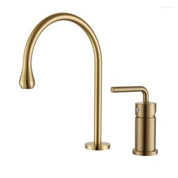 Bathroom Sink Faucets Full Copper And Cold Basin Two-piece Set Two-hole Split Faucet Creative Gold Black Bathtub