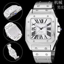 Couple Watch Unisex Watches Automatic Movement 40mm&36mm Silver Roman Dial Silver Square Wirstwatch