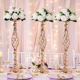 Candle Holders Flowers Metal Candle Holders Wedding Centrepiece Flower Rack Flowers Vases Candlestick Table Metal Stand Valentine Party Decor 230303