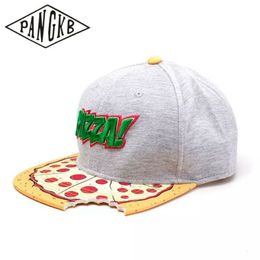 Ball Caps PANGKB Brand Pizza Cap Cartoon Animation Grey Hat Hip Hop Headwear Casual Custom Wholesale Sun Baseball Sports Cap 230306