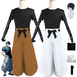 Anime Costumes Jujutsu Kaisen Anime Cosplay Come Toji Fushiguro Uniform Black Top Pants 2 Styles Suit Short Wig Party Carnival Men Cos Gift Z0301