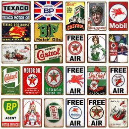 Vintage classic Esso art painting Motor Oil Signs Sky Chief Metal Poster Wall Art Painting Plate Garage Gas Gasoline Station Personalised Decor Size 30X20CM w02