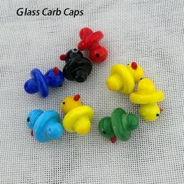 Colorful Glass Carb Caps For Smoking Pipes Quartz Banger Duck Style 28mm Heigh Water Smoking Accessories DCC01 23mm Diameter