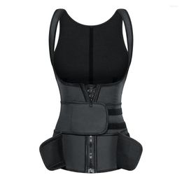 Women's Shapers Latex Sweat Double Strap Band Waist Trainer Trimmer For Women Hook And Loop Fastener Black Shapewear Plus Size