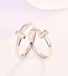 Nuevas parejas anillos para hombres y mujeres Un par de anillo de compromiso de T S925 Silver personalizado de moda para conmemorar Long5045436