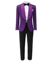 Men's Suits Mens Wedding 2023 Italian Design Custom Made Black Smoking Tuxedo Jacket Notch Lapel Groomsmen Jacquard(Blazer Vest Pants)