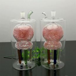 Smoking Pipes Multi-claw partition mute Philtre cigarette kettle under top Colour silk ball Glass Bongs Oil Burner Pipes