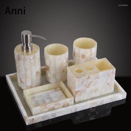 Bath Accessory Set Natural Colour Shell Bathroom Decoration Accessories European Modern Creativity Home Restroom Five Piece Shower