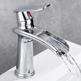 Bathroom Sink Faucets Basin Faucet Mixer Brass Waterfall Toilet Single Hole Cold And Water Taps