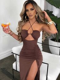 Casual Dresses Sleeveless Sexy Female Midi Backless Dresses Slim Night Club Party Women's Dress Bodycon Vestidos Elegantes Para Mujer Z0216