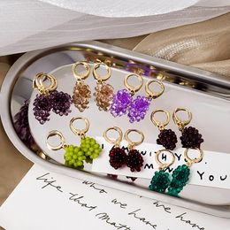 Hoop Earrings U-Magical Fairy Multicolor Imitation Grapes Fruit Earring For Women Multi Designs Gold Metal Jewellery Accessories
