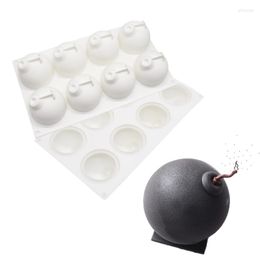 Baking Moulds 8 Cavity Bomb Shape Cake Mould Land Mine Mousse Dessert Mould Silicone Moulds Decorating Tools Pastry Pan M048