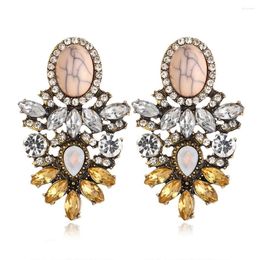 Stud Earrings IF ME Charms Big Crystal Flower For Women Trendy Gold Colour Stone Water Droplets Earring Fashion Jewellery Wedding