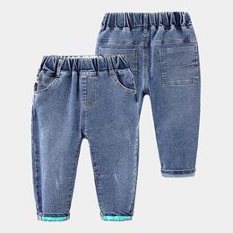 Jeans Spring Autumn 3 4 5 6 8 10 12 Year Children's Clothing Trousers All Match Elastic Long Pants Denim Jeans For Baby Kids Boy 230306