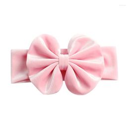 Hair Accessories Cloth Elastic Children's Big Bow Band Gold Velvet Baby Holiday Circle Headdress