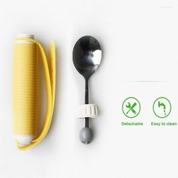 Dinnerware Sets Hemiplegia Elderly Disabled Tableware Eat Fork Spoon Anti-shake Anti-splash Tool Durable GRSA889