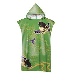 Towel Carp Design Pattern Printed Beach Adults Soft Hooded Bath Towels