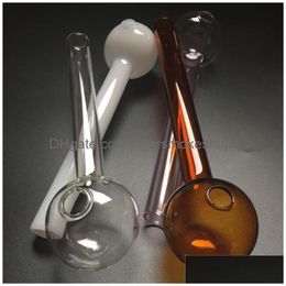 Smoking Pipes Glass Oil Burner Pipe With Clear Thick White Pink Brown Pyrex Big Hand Drop Delivery Home Garden Household Sundries Ac Dh7Ei