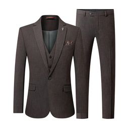 Men's Suits & Blazers ( Blazer Pants Vest) Classic Men Slim Wedding Groom Wear Male Business Casual 3 Piece Suit Trousers Gentlemen Costum