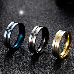 Wedding Rings Cross Ring For Women And Men Blue Black Gold Color Stainless Steel Quality Polished Faith 1 Stone