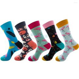 Women Socks Fashion Flamingo Woman Plus Size Sports Men Foundation Thigh High Unisex Long Cotton Stockings Female