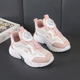 2023 fashion hotsale children's shoes Pink Grey red Black green spring rotating button breathable mesh casual shoes sneakers Color79